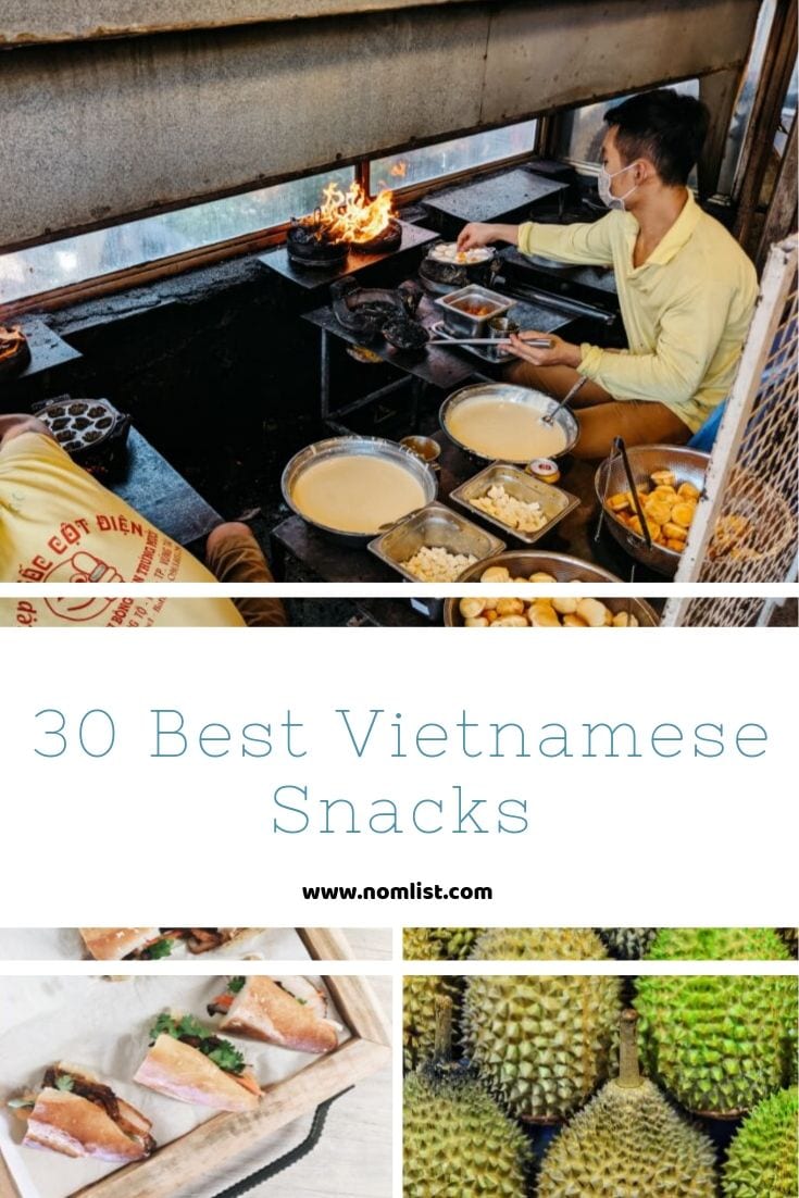 Looking for the best Vietnamese snacks to chow? Whether you're planning a trip to Vietnam or just need to satisfy a craving, here's the list for you! #vietnamese #vietnam #vietnamesesnacks #snacks #asianfood #asia #asiansnacks #snackrecipes