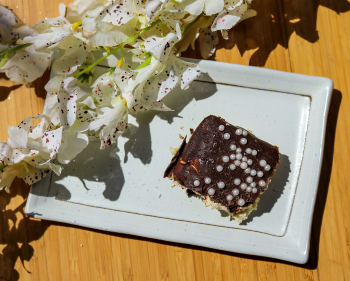 Estonian Cookie Cake Recipe - cake slice overhead