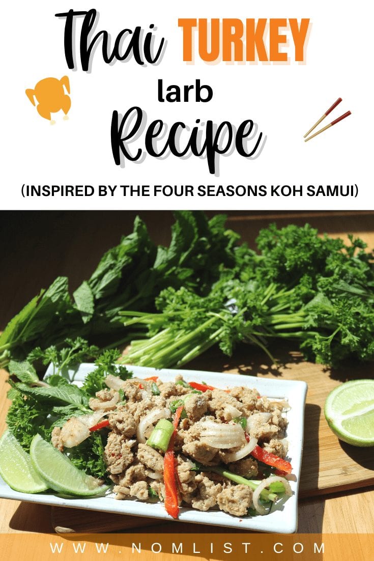 If you’re looking to spice things up a bit for dinner but want an easy recipe that’s quick and simple, you’ve come to the right place. This Thai Turkey Larb recipe inspired by the Four Seasons Resort Koh Samui is one of the most delicious healthy meals you can make. #thaifood #thairecipes #turkeyrecipes #groundturkey #groundturkeyrecipes #asianfood #thailand
