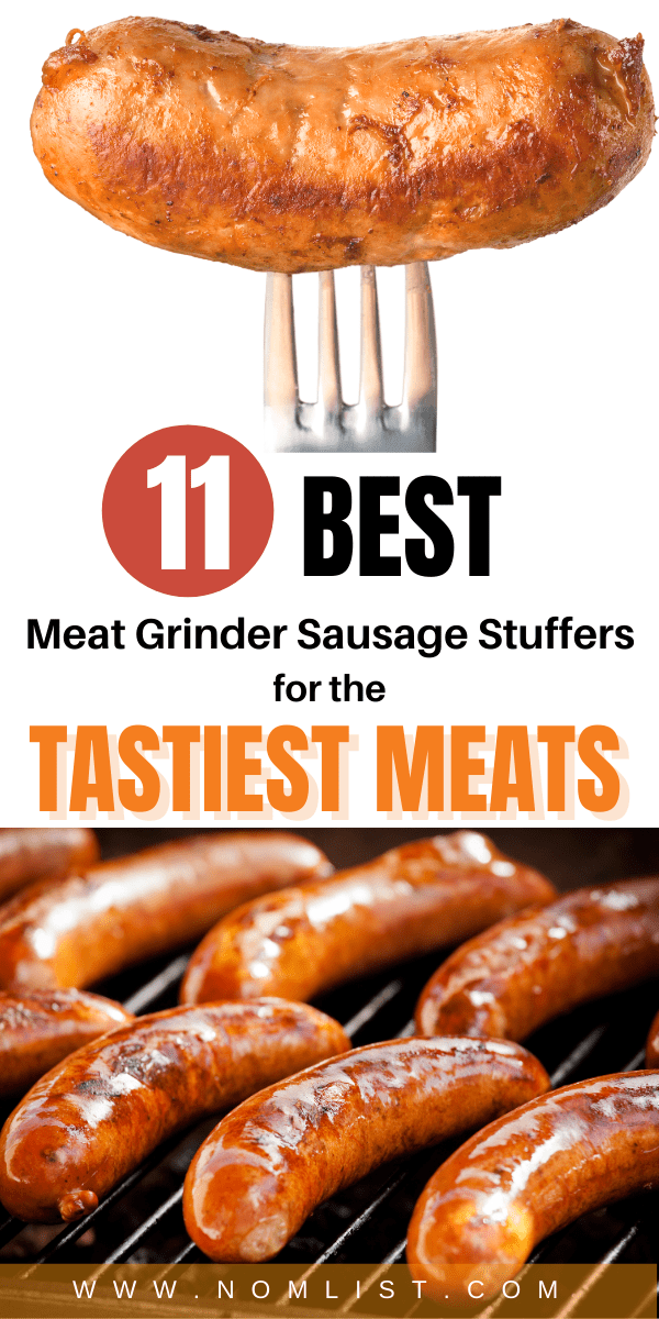 You can make your favorite sausages in the comfort of your own home with these meat grinder sausage stuffers. We found some of the best meat grinder sausage stuffers on the market that can up your sausage-making game at home tenfold!  #sausages #sausagegrinder #meat #meatgrinder #sausagemaker #grinders #sausage #cooking #kitchentools #kitchenappliances